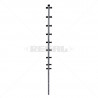 Fence Pole - 8Line + 1 Square Tube Straight Galv Black Popem Bobbin