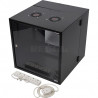 12U Wall Box Swingframe (400mmx200mm Collar) incl 2 Fans & Power