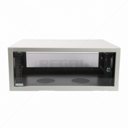 Cabinet 4U Wall Box Swingframe Collar 300x200mm excl Fan & Power Grey