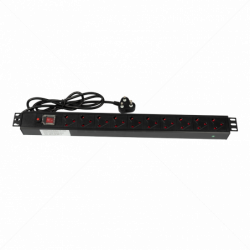 Cabinet 1.5U PDU 19" 10-Way 16A SA Outlet incl On/Off Switch