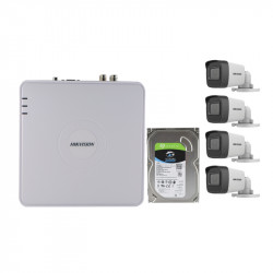Hikvision HD-TVI 4 Channel Hi-Res DVR 4 Camera Base Kit